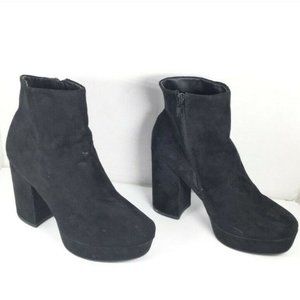 Mossimo Women's Black Ankle Boots Block Heels Booties Size 6